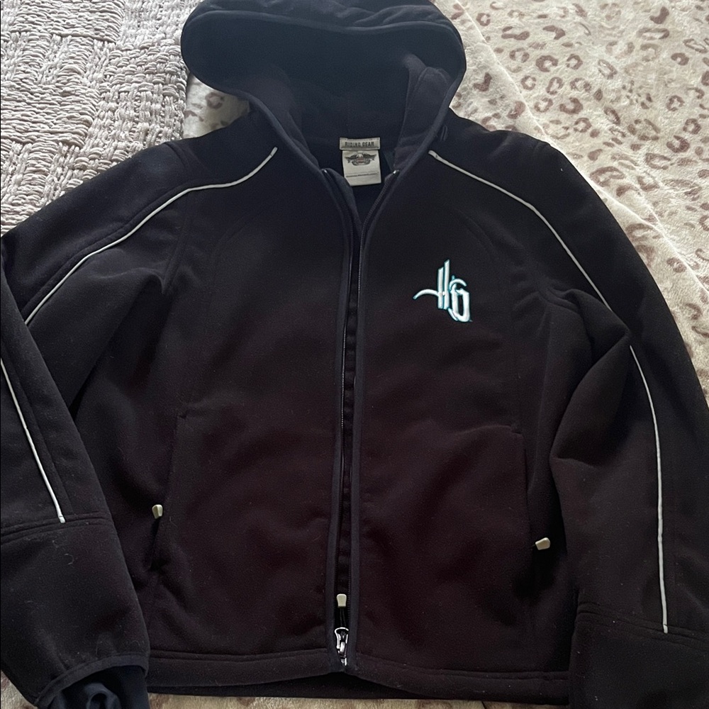 Harley-Davidson Black Jacket with White Label Accent